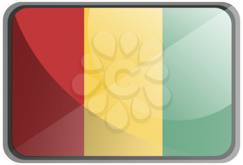 Vector illustration of Guinea flag on white background.