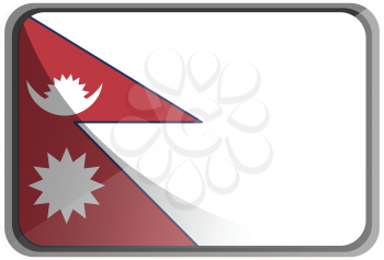 Vector illustration of Nepal flag on white background.