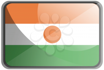 Vector illustration of Niger flag on white background.