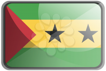 Vector illustration of São Tomé and Príncipe flag on white background.