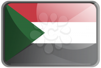 Vector illustration of Sudan flag on white background.