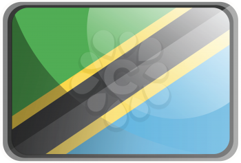 Vector illustration of Tanzania flag on white background.