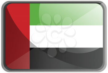 Vector illustration of United Arab Emirates flag on white background.