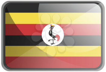 Vector illustration of Uganda flag on white background.
