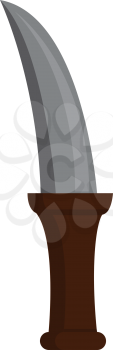 Steel knife with wooden handle vector illustration on white background 