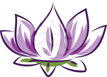 Simple purple lotus vector illustration on white background 