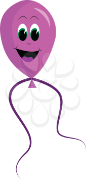 Smiling pink balloon vector illustration on white background 