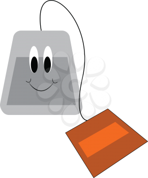 A disposable teabag used for making tea vector color drawing or illustration 
