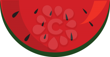 Slice of fresh watermelon illustration print vector on white background