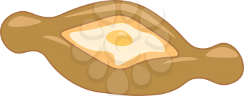 Ajarian khachapuri is a traditional cheese filled bread dish vector color drawing or illustration 