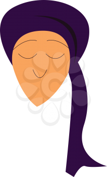 Clipart of a person wearing purple headscarf known as pagri vector color drawing or illustration 