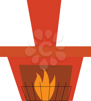 Clipart of a burning fore place with black protective fencing vector color drawing or illustration 