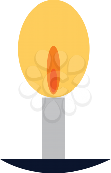 Glowing light from a candle on a stand vector color drawing or illustration 