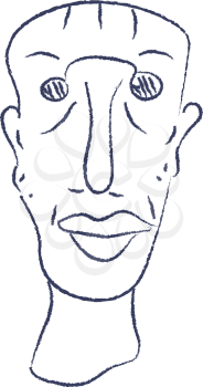 Line art of a man's face with fine lines vector color drawing or illustration 