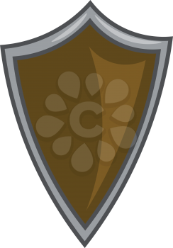 A brown shield symbolizing the protection or safeguarding vector color drawing or illustration 