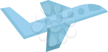 Simple drawing of blue airplane illustration color vector on white background