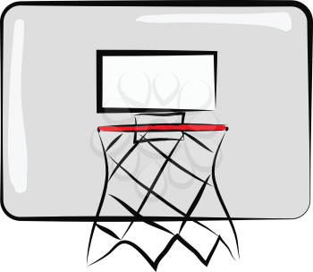 Basketball board with net illustration color vector on white background
