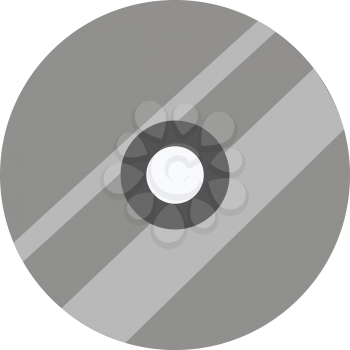Simple vector illustration of a grey cd on white background 