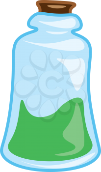 A flask containing elixir vector color drawing or illustration