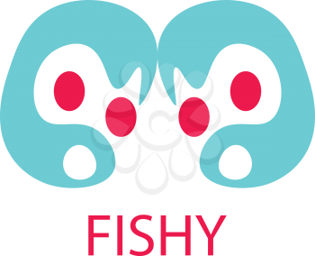 A logo with FISHY written at the bottom of it vector color drawing or illustration