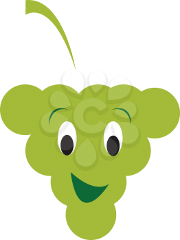 A cartoon of green colored grape grinning