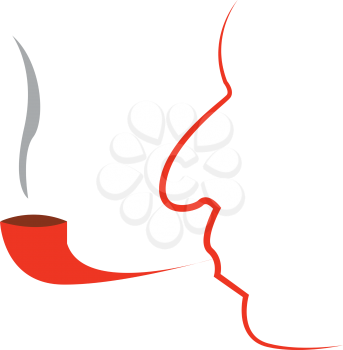 A line drawing of a man smoking pipe vector color drawing or illustration