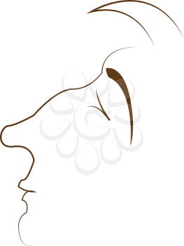 A sketch of a man with long nose looking asleep vector color drawing or illustration