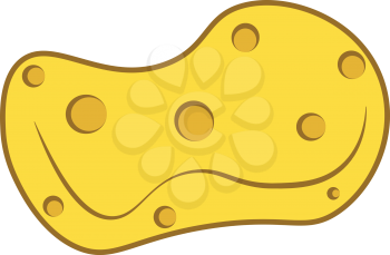 A yellow sponge with many spores vector color drawing or illustration