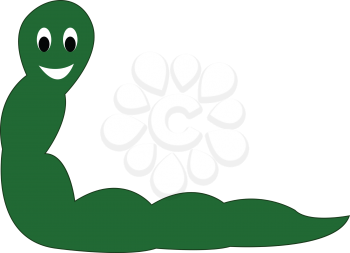 A cartoon of a smiling green worm vector color drawing or illustration
