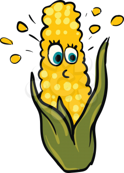 Surprised corn vector illustration on white background