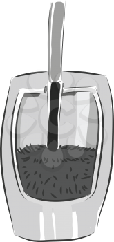 Vector illustration of a grey toilet brush white background