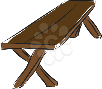 Brown wood table from boards illustration basic RGB vector on white background