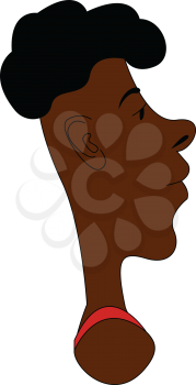 Profile of young black boy print vector on white background