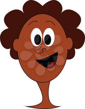 Cartoon curly afro-american vector illustration on white background