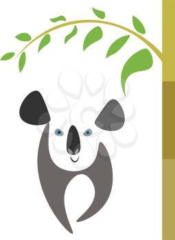 Koala under treeillustration vector on white background
