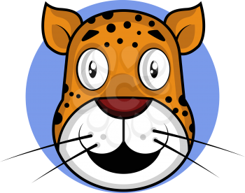 Happy cartoon leopard vector illustartion on white backgorund