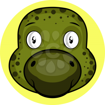Simple green cartoon tortoise vector illustartion on white background