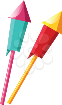 Colorful fireworks for Chinese New Year vector illustration on white background
