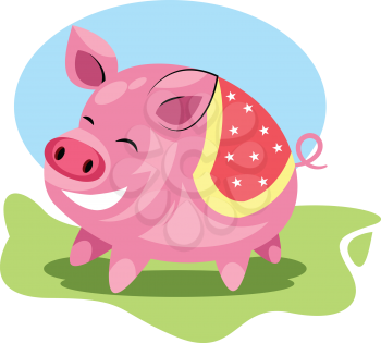 Chinese New Years symbol of a pig illustration vector on white background