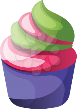Colorful cupcake illustration vector on white background