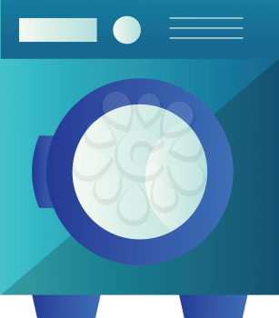 Minimalistic blue washing machine vector illustration on a white background