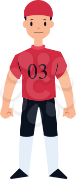 Football player in red and black vector illustration on a white background