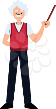 Old professor character vector illustration on a white background