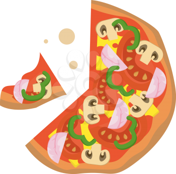 Pizza classic illustration vector on white background