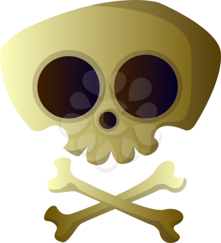 Simple cartoon skull vector illustartion on white background
