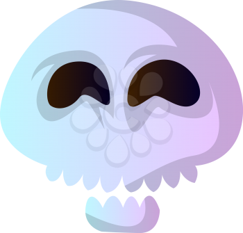 Simple cartoon white skull vector illustartion on white background