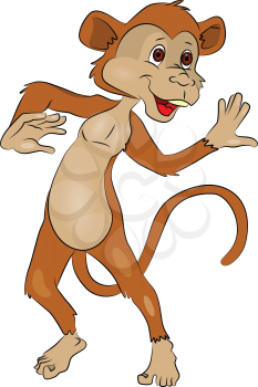 Vector of curious monkey gesturing.