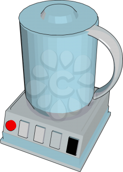Simple cartoon of a blue blender vector illustration on white background