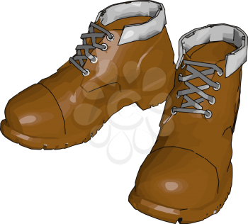 Vector illustration of a pair of military boots white background