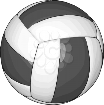 Black and white volleyball ball vector illustration on white background
